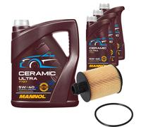 FEBI Filtro Olio 8L MANNOL Ceramic 5W-40 Adatto Per Opel Corsa D 1.3 CDTi