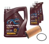 FEBI Filtro Olio 8L MANNOL Ceramic 5W-40 Per Nissan Qashqai +2 I 2.0 dCi