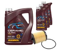 FEBI Filtro Olio 8L MANNOL Ceramic 5W-40 Per Opel Vectra C CC Zafira B 2.2