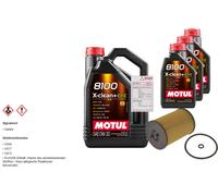 FEBI Filtro Olio 8L MOTUL 8100 X-CLEAN 0W-30 Per VW Passat Variant 2.0 TDI