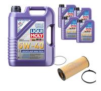 FEBI Filtro Olio 9L LIQUI MOLY 5W-40 Leichtlauf High Tech Per Audi A6 4F2 C6 2.4