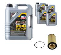FEBI Filtro Olio 9L LIQUI MOLY Top Tec 4100 5W-40 Per Audi A8 4E 6.0 W12 Quattro