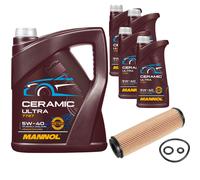 FEBI Filtro Olio 9L MANNOL Ceramic 5W-40 Adatto Per Mercedes-Benz Classe C