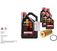 FEBI Filtro Olio 9L MOTUL 8100 X-CLEAN 0W-30 Per VW Touareg 3.0 TDI Amarok