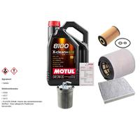 FEBI Inspektionspaket 5L MOTUL 8100 X-PULIRE 0W-30 per Audi A1 1.6 TDI