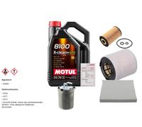 FEBI Pacchetto di ispezione 5L MOTUL 8100 X-PULIRE 0W-30 per Audi A1 1.6 TDI