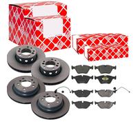 Febi Set Dischi Freno Anteriori Ventilati+Posteriore+Pastiglie per BMW 5er E34