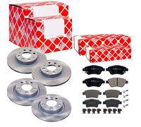 Febi Set Dischi Freno Pieno Anteriore+Posteriore+Pastiglie per Opel Corsa D