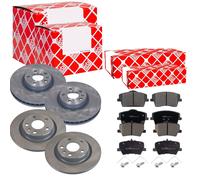 Febi Set Dischi Freno Ventilato Anteriore+Posteriore+Pastiglie per Volvo