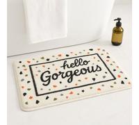 Feblilac Hello Gorgeous - Tappetino da bagno colorato, morbido, assorbente, antiscivolo, in morbida microfibra, lavabile in lavatrice