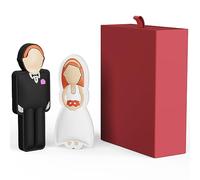 FEBNISCTE 2 Pezzi Chiavette USB 2.0 8GB - Divertente Regali di Nozze Pendrive Unico - Simpatiche Pen Drive Sposo e Sposa - Confezione da 2