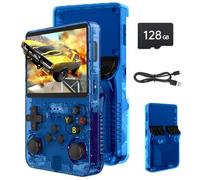 Febotak R36S - Console da gioco retrò portatile con schermo IPS da 3,5", 128 GB di memoria, oltre 40.000 giochi, basato su LINXU Open Source ARKOS, batteria da 3500 mAh (Blu scuro)