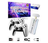 FebotakConsole per videogiochi retrò Febotak 2025 con oltre 40.000 giochi, 23 emulatori, HDM 4K, doppi controller wireless da 2,4 GHz, sistema Plug & Play [Game Boy Advance] (Bianco)