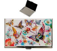 February Mountain Custodia per biglietti da visita in madreperla, regalo tradizionale coreano, sottile supporto in metallo per carte di credito e biglietti da visita, portafoglio tascabile