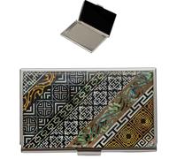 February Mountain Custodia per biglietti da visita in madreperla, regalo tradizionale coreano, sottile supporto in metallo per carte di credito e biglietti da visita, portafoglio tascabile, protezione