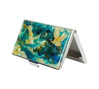 February Mountain Custodia per biglietti da visita in madreperla, regalo tradizionale coreano, sottile supporto in metallo per carte di credito e biglietti da visita, portafoglio tascabile