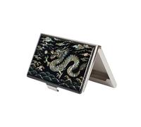 February Mountain Custodia per biglietti da visita in madreperla, regalo tradizionale coreano, sottile supporto in metallo per carte di credito e biglietti da visita, portafoglio tascabile, protezione