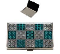 February Mountain Custodia per biglietti da visita in madreperla, regalo tradizionale coreano, sottile supporto in metallo per carte di credito e biglietti da visita, portafoglio tascabile