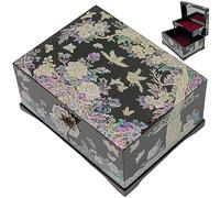 February Mountain Mother of Pearl - Scatola decorativa per gioielli a due livelli, fatta a mano, arte coreana, regalo per le donne