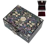 February Mountain Portagioie in madreperla con vassoio per anelli, regalo per donne, compleanno, matrimonio, festa della mamma, Natale, laurea