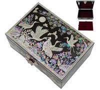 February Mountain Portagioie in madreperla con vassoio per anelli, regalo per donne, regalo unico per donne che hanno tutto