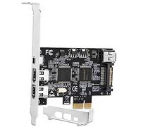 FebSmart Scheda di espansione PCIE Firewire 400 1394A a 4 porte, Texas Instruments TI TSB43AB23, Plug and Play su PC desktop Windows e MAC, 3 porte a 6 pin e 1 x 4 pin 1394 A, velocità massima 400