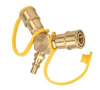 FECAMOS Sdoppiatore Linea Gas GPL, Adattatore splitter a 3 beccucci propano RV 1/4" Filettatura Standard NPT in Ottone con Attacco rapido a Y Senza ruggine per barbecue Camper/fornelli a Gas