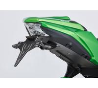 Kit porta targa PROTECH, incluso riflettore e piastra leggera in acciaio inossidabile in polvere, nero in acciaio inox, nero