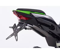 Kit porta targa PROTECH, incluso riflettore e piastra leggera acciaio inossidabile/nero alluminio rivestito in polvere, nero