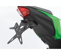 Kit porta targa PROTECH, incluso riflettore e piastra leggera acciaio inossidabile/nero alluminio rivestito in polvere, nero
