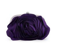 Fecialy Donna Borsa da sera Borsellino in raso floreale con catena Rose Pattern Purse Party Prom Handbags