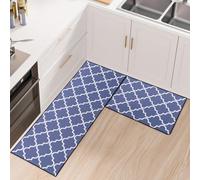 Fecialy Set di tappeti da cucina, 2 pezzi di tappetini e tappeti antiscivolo da cucina Set di tappetini da pavimento lavabili con supporto in silicone addensato, 40x60cm+40x120cm