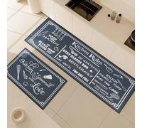 Fecialy Set di Tappeti da Cucina e Tappetino Antiscivolo 2 Pezzi, Tappeti Resistenti e Anti-Fatica, Tappetino Lavabile per Cucina e Sala da Pranzo, 40x60+40x120cm