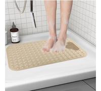Fecialy Tappetino da Doccia Antiscivolo 70x40 cm Tappetino da Bagno con Ventose Tappetino Doccia con Cuscino Massaggiante Tappetino per Piatto Doccia Rettangolare Antiscivolo,Khaki