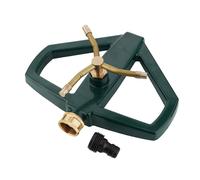 Fecovanti Irrigatore d'acqua rotante in metallo per prato, in ottone, a 3 bracci, resistente, adatto per piccoli prati e giardini, cortili