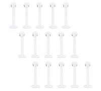 FECTAS 15 pz Ritenuta per Labbra Labret Set di Fermi per Borchie Bioflex Flessibile 16G 6/8/10/12mm Tragus Monroe Helix Piercing Gioielli