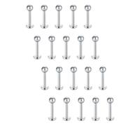 FECTAS 20 Pezzi Piercing al Labbra Labbro Anello in Acciaio Inossidabile 16G 8mm
