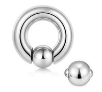 FECTAS Acciaio Inossidabile Captive Bead Anelli in Argento PA Spring Azione CBR Anello Piercing con Palla di Ricambio