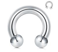 FECTAS PA Anello Principe Alberto Piercing a bilanciere Circolare filettato internamente Ferro di Cavallo 00G 16mm in Acciaio Chirurgico Gioielli per Il Corpo per Uomini Donne