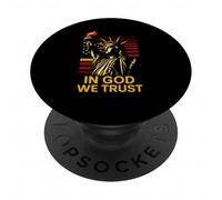 Fede americana in Dio ci fidiamo degli uomini cristiani religiosi PopSockets PopGrip Adesivo