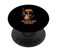 Fede americana in Dio: ci fidiamo dei religiosi cristiani retrò PopSockets PopGrip Adesivo