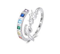Fede Amore Speranza Posso fare qualsiasi cosa Anello Anello in Argento Sterling 925 Opale Anello Anello Regolabile Delle Signore Ragazze Donne, Verstellbar, Argento sterling, Opale