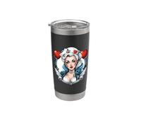 Fede amore speranza tatuaggio design con cuore rose + ancora Bicchiere termico in acciaio inox doppia parete