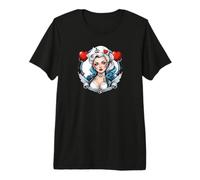 Fede Amore Speranza Tatuaggio Design con Cuore Rose + Ancora Maglietta Premium