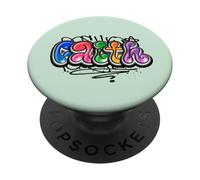 Fede Colorful Retro Bolla Lettera Parola PopSockets PopGrip Adesivo