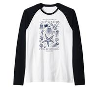 Fede cristiana acque profonde dell'oceano Isaia 43 2 Scrittura Maglia con Maniche Raglan