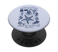 Fede cristiana acque profonde dell'oceano Isaia 43 2 Scrittura PopSockets PopGrip Adesivo