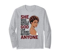 Fede Cristiana afroamericana Orgoglio Donna Nera Maglia a Manica