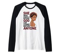 Fede Cristiana afroamericana Orgoglio Donna Nera Maglia con Maniche Raglan