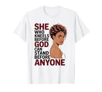 Fede Cristiana afroamericana Orgoglio Donna Nera Maglietta